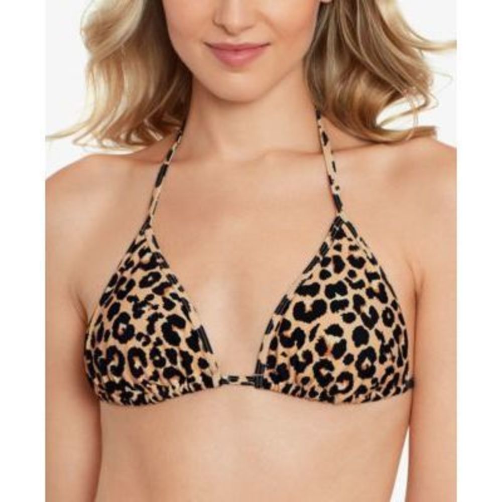 NWT Salt Cove Leopard-Print Triangle Spots Bikini Top